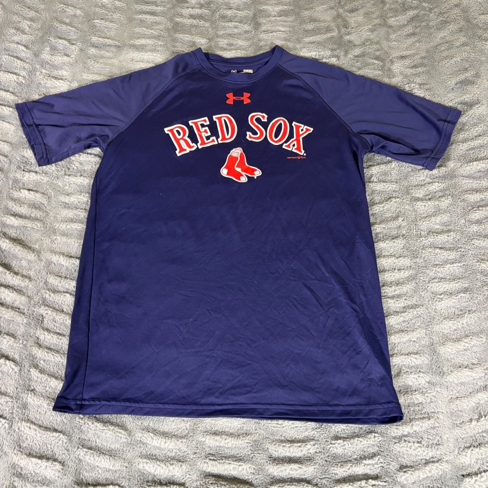 Under Armour Boston Red Sox MLB HeatGear Loose Fit Shirt Mens Medium Navy Blue